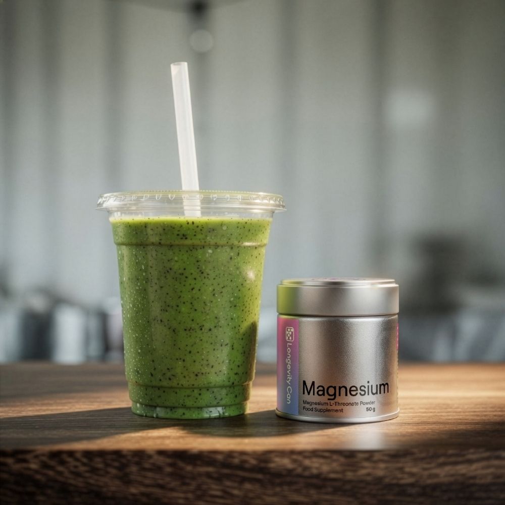Magnesium L-Threonate with green smoothie
