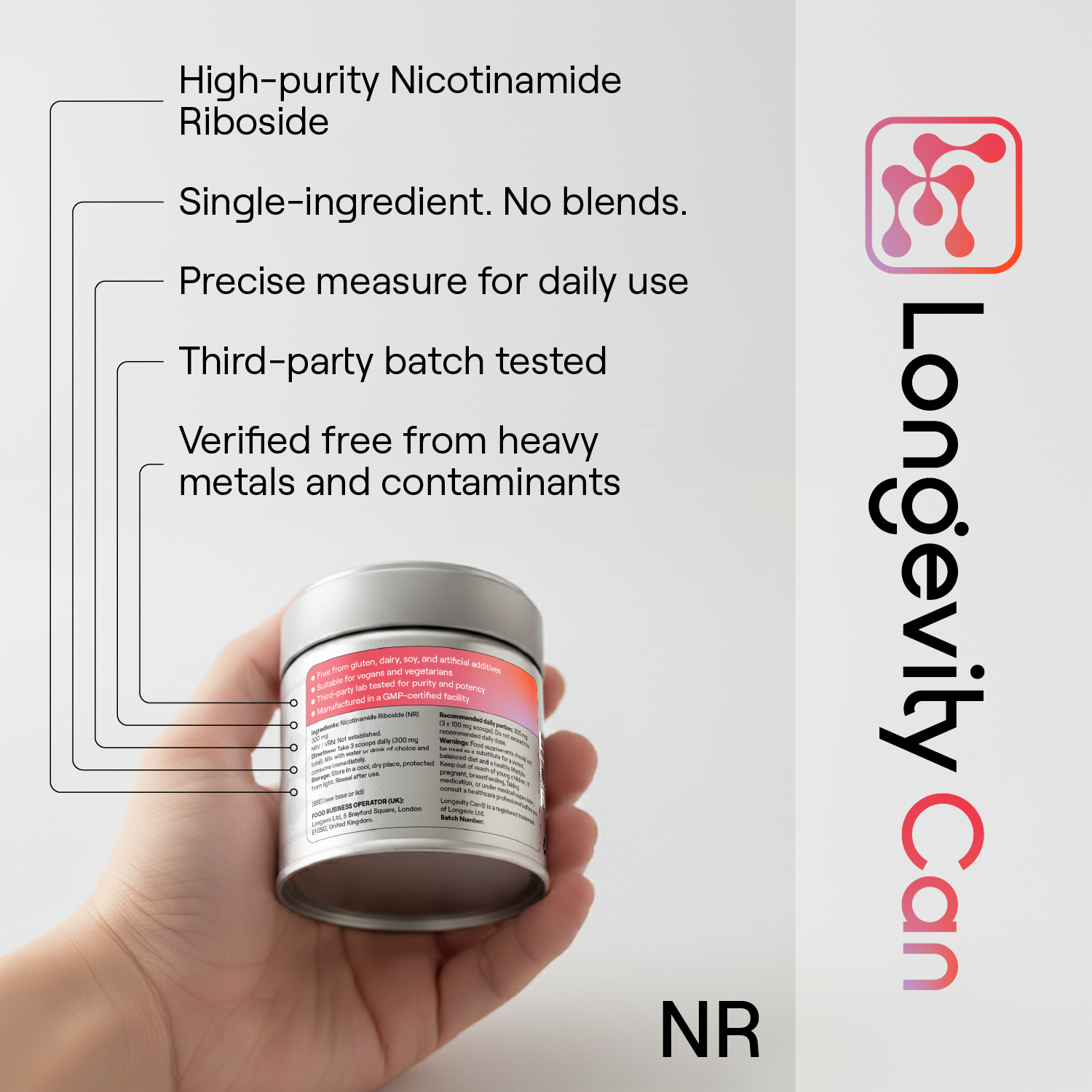 Nicotinamide Riboside Powder 50g | NR for Healthy NAD+ and Cellular Energy Support