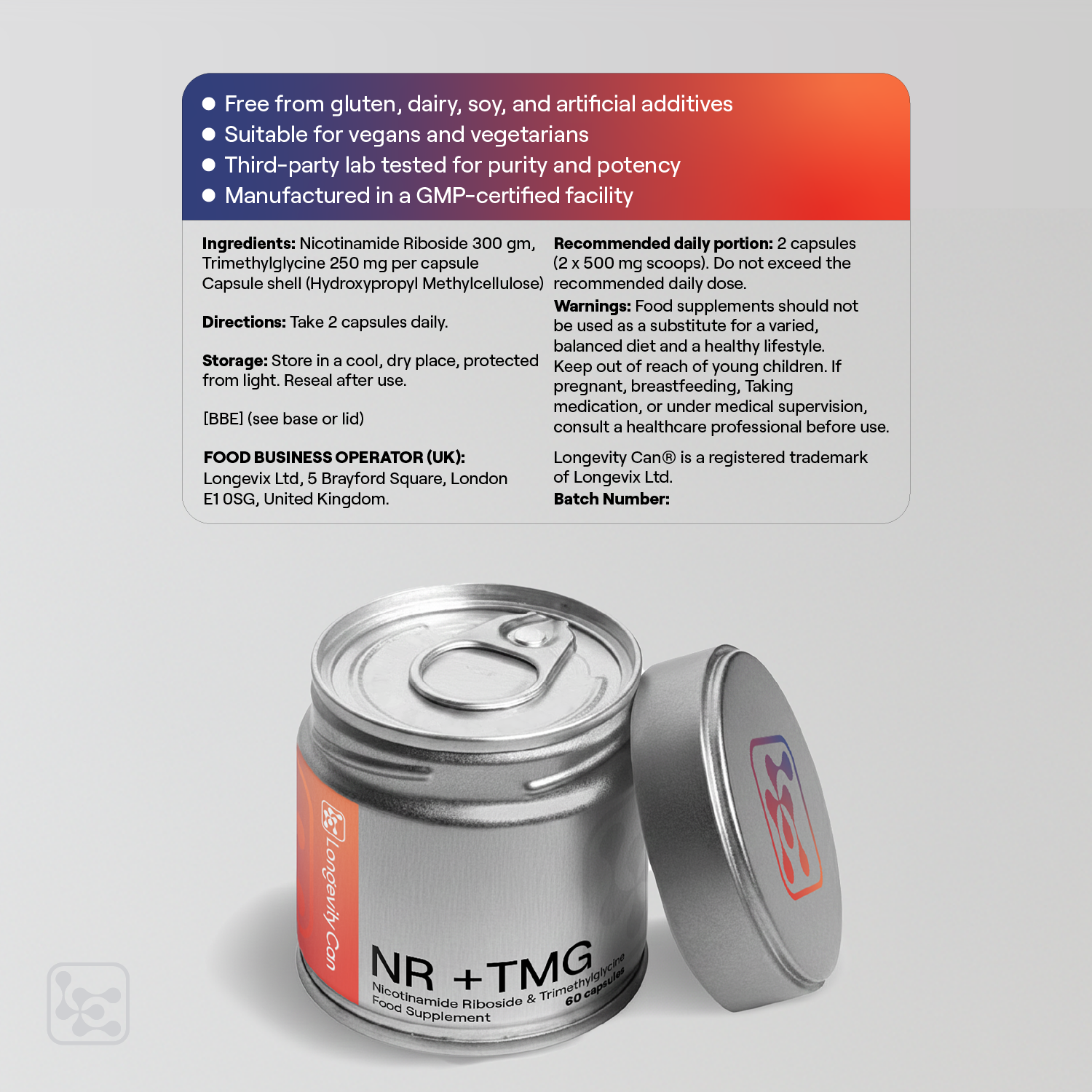 NR + TMG capsules