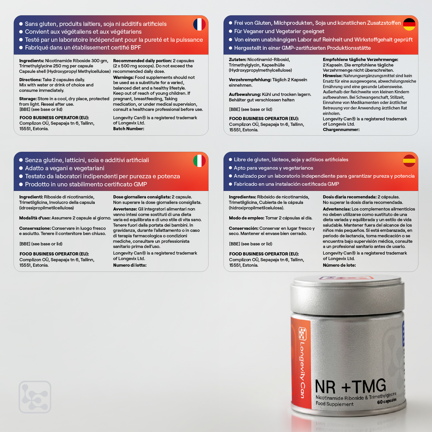 NR + TMG capsules